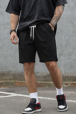 Herren-Shorts aus Baumwollstrick, schwarz-weiß - #8056401