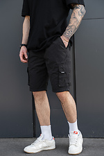 Zelda Black Men's Crinkled Fabric Cargo Shorts - #8056407
