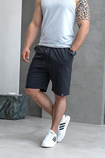 Men's plain casual sports shorts made of cotton classic graphite - #8034411