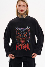 NCTRNL Angry Cat Schwarzes Langarm-T-Shirt - #8037412