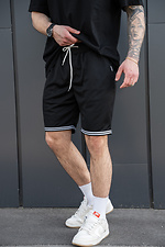Coolmax TwoStripe Herren-Strickshorts, leicht, schwarz - #8056413