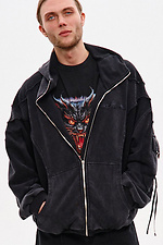 Чоловіче худі на блискавці NCTRNL оверсайз крою "Стілстоун" чорне - #8037414