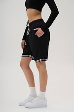 Coolmax TwoStripe Schwarze Damen-Leichtstrickshorts - #8056414