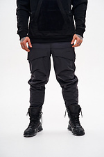 Nylon cargo pants with microfleece "One", gray - #8037416