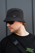 Herren-Panamahut aus geknittertem Regenmantelstoff, schwarz - #8056416