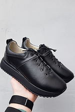 Женские кроссовки кожаные весенние черные - #8019418