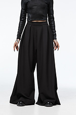 Women's Black Wide Leg Hakama Trousers - #8037420