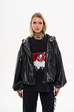 NCTRNL oversized bomber jacket in black faux leather - #8037421