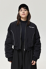 Kurtka damska typu bomber z odblaskową lamówką "Astra", czarna - #8037424