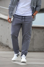 Men's sports pants summer trousers made of cotton raincoat TENCEL pants joggers straight Gray - #8034441