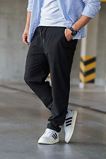 Men's sports pants summer trousers made of cotton raincoat TENCEL pants joggers straight Black - #8034443