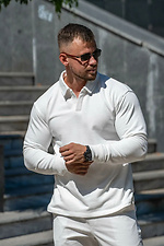 Weißer Herren-Strickpullover mit Kragen - #8034453