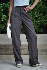 Klassische, gerade geschnittene Palazzo-Hose für Damen, Modell Placo, braun - #8034469