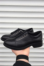 Женские туфли кожаные черные - #8019472