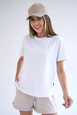 Weißes Basic-T-Shirt aus Baumwolle für Damen - #8034509