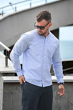 Men's casual striped shirt in blue - #8034522