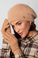 Жіночі шерстяні рукавички, ірис - #4496534