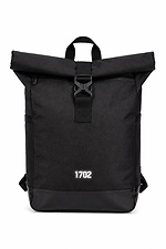 Schwarzer Rolltop-Rucksack, urbaner Rucksack für Laptop, Schule und Arbeit. - #8056556