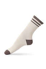 Socks Trio Line Milky/Brown, - #2401563