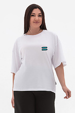 Жіноча оверсайз футболка з принтом "=" - #9001579