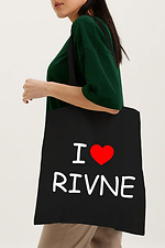 Сумка шоппер чорного кольору "I love Rivne" - #9001580