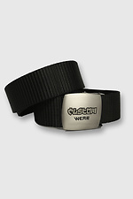 Ремень Custom Wear черный с металлической жестью с гравировкой - #8025667