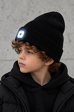 Дитяча Демісезонна Шапка Біні Докер Для Хлопчика З LED ліхтарем USB Without LightOn Black - #8056684