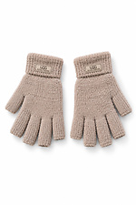 Дитячі Теплі Зимові Міхові Перчатки Рукавиці Без Пальців Without UGC Beige - #8056705