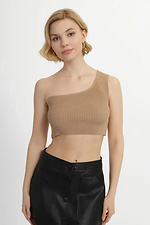 Женский вязаный топ на одно плечо бежевого цвета - #4038709
