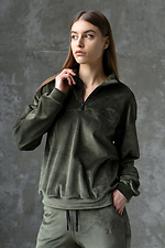 VELOR Damen-Pullover mit Reißverschluss und gesticktem Logo | Khaki 1/22 - #8011791