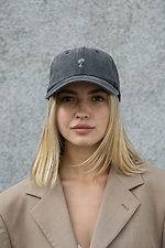 Damen Vintage Baseball Cap mit Palmenprint Schwarz - #8049802