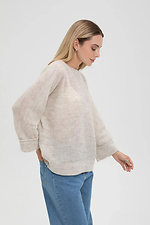 Women's woolen knitted jumper in light gray color - #4038814