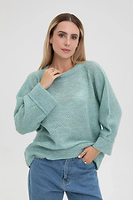 Women's woolen knitted jumper in light green color - #4038815