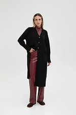 Жіночий в'язаний довгий кардиган чорного кольору - #4038818