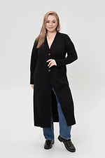 Women's knitted long cardigan in black color - #4038818