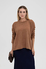 Жіночий вовняний в'язаний джемпер світло-коричневого кольору - #4038822