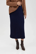 Women's knitted pleated skirt in blue - #4038830