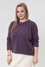 Women's woolen knitted jumper in purple color - #4038832