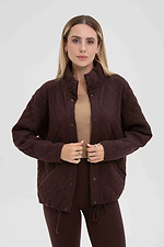 Women's knitted bomber cardigan in brown color - #4038836