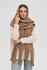Жіночий в'язаний шарф-палантин, світло-коричневий - #4038860