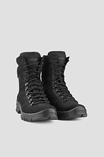 Spring Summer Hydrophobic Nubuck Black High Top Tactical Flap Thick Sole Men's Boots - #4205873