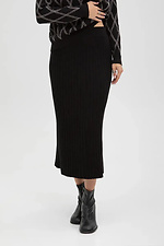 Women's knitted black pleated skirt - #4038875