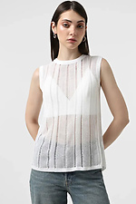 Жіноча в'язана майка білого кольору - #4038882