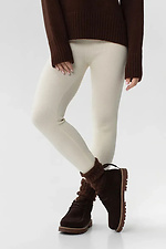 Жіночі в'язані лосини білого кольору - #4038884