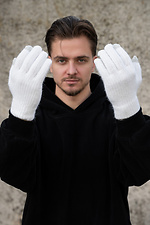 Чоловічі теплі зимові сенсорні перчатки рукавиці 5-73 Morgan White - #8055886