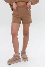 Жіночі в'язані шорти темно-бежевого кольору - #4038894