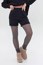 Жіночі в'язані шорти темно-синього кольору - #4038896
