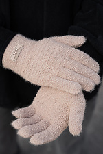 Чоловічі теплі зимові міхові перчатки рукавиці 7-51А Lary Beige - #8055900