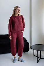 Жіночий в'язаний костюм кольору бордо - #4038918