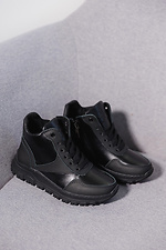Кросівки шкіряні зимові чорні - #8019930